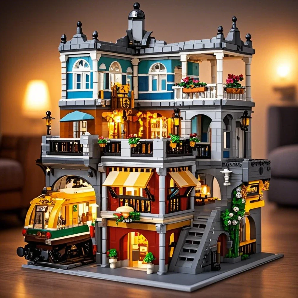 Lego Set City - Zestawy klocków BurgerShop z oświetleniem, model