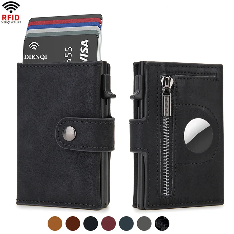 Card Top Loader - Portfele męskie ze skóry z RFID,